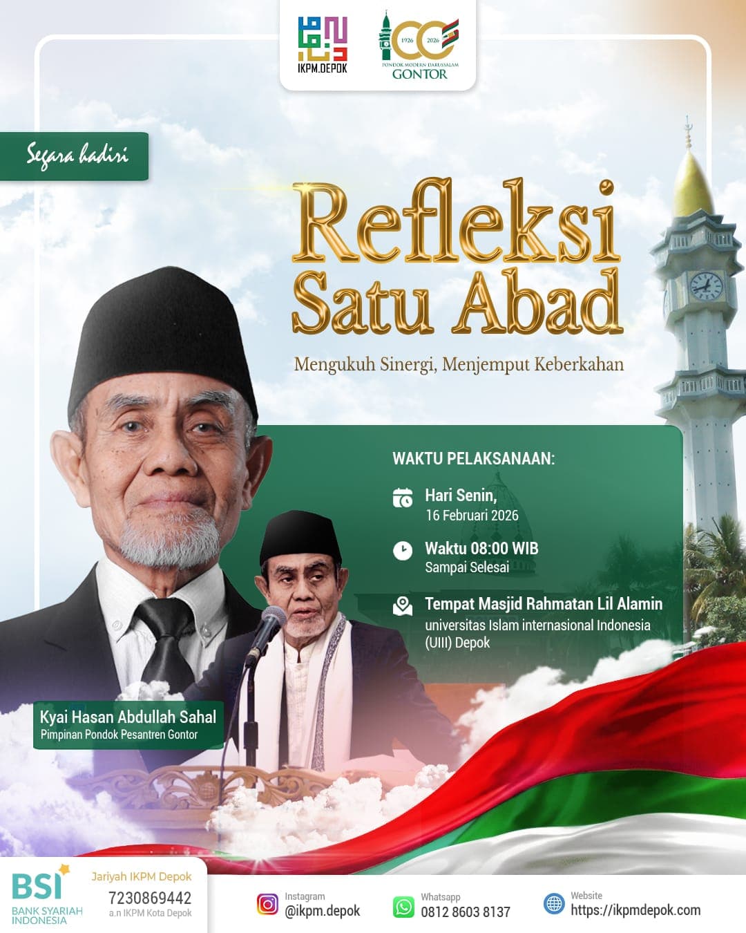 Puluhan Ribu Alumni, Santri, Wali Santri dan Simpatisan Gontor se Jabodetabek Bakal Hadiri Tabligh Akbar Bersama Kyai Hasan Abdullah di Depok 16 Februari